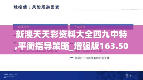 新澳天天彩资料大全四九中特,平衡指导策略_增强版163.505-8